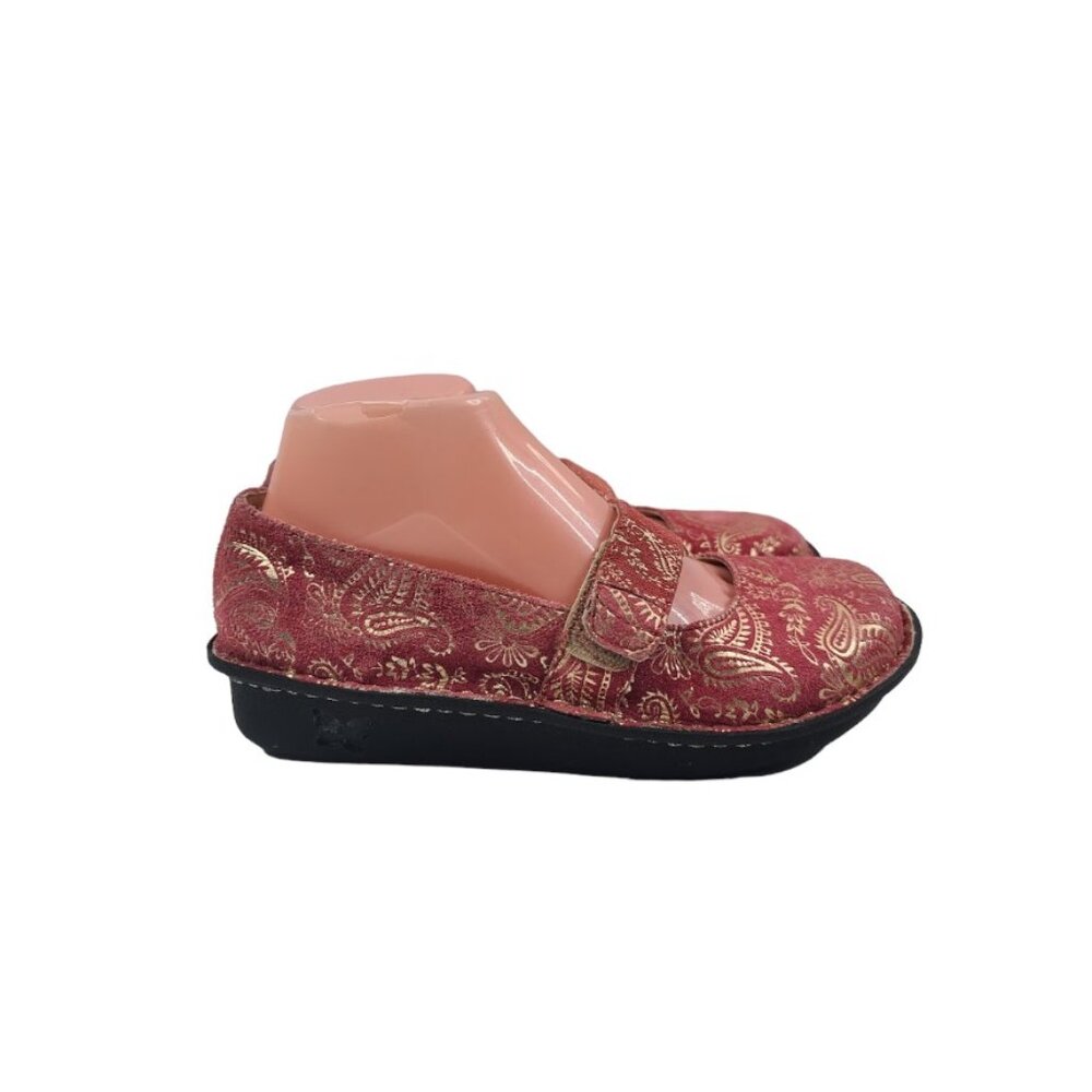 Alegria Women's Red Feliz‎ Paisley Classic Leather Mary Jane Shoes Size US 6
